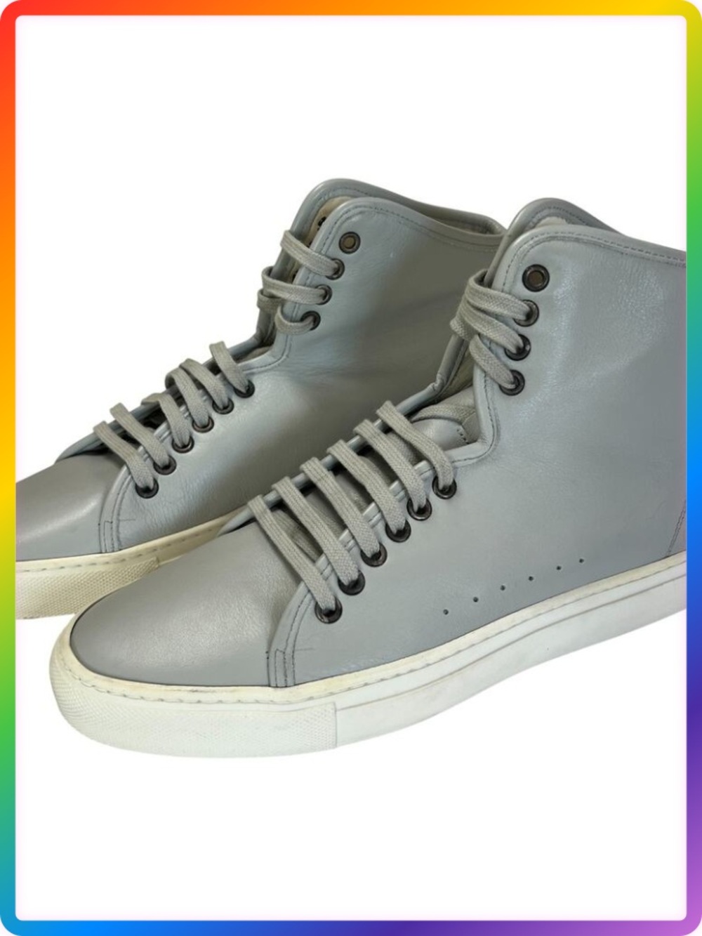 Common Projects Tournament High Top Sneakers EU42 Grey Leather Shoes ITALY
